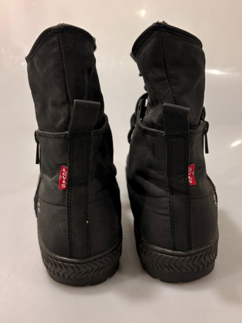 Levi's 10.5 Black Sahara CT Twill Canvas Combat Engineer Boots Hi-Top - Picture 4 of 5
